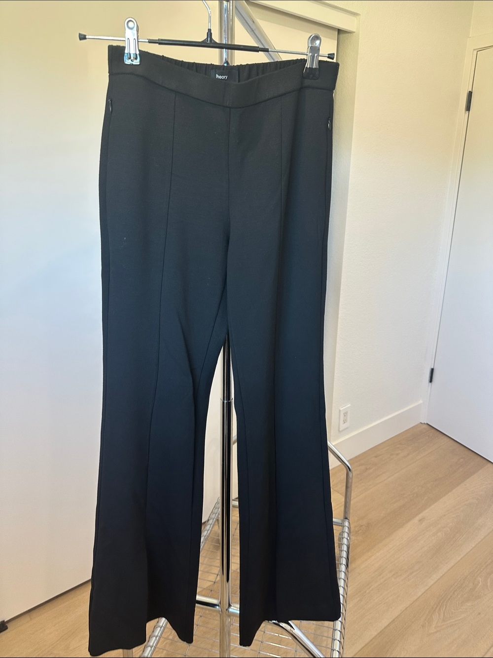 Theory Black Boot-Cut Tailored Pants